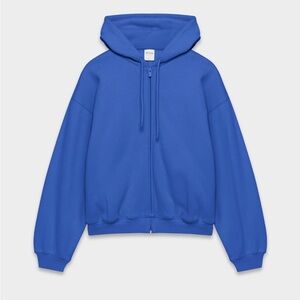 Aritzia Cozy Sweatfleece Mega Zip Hoodie in Jazz Blue